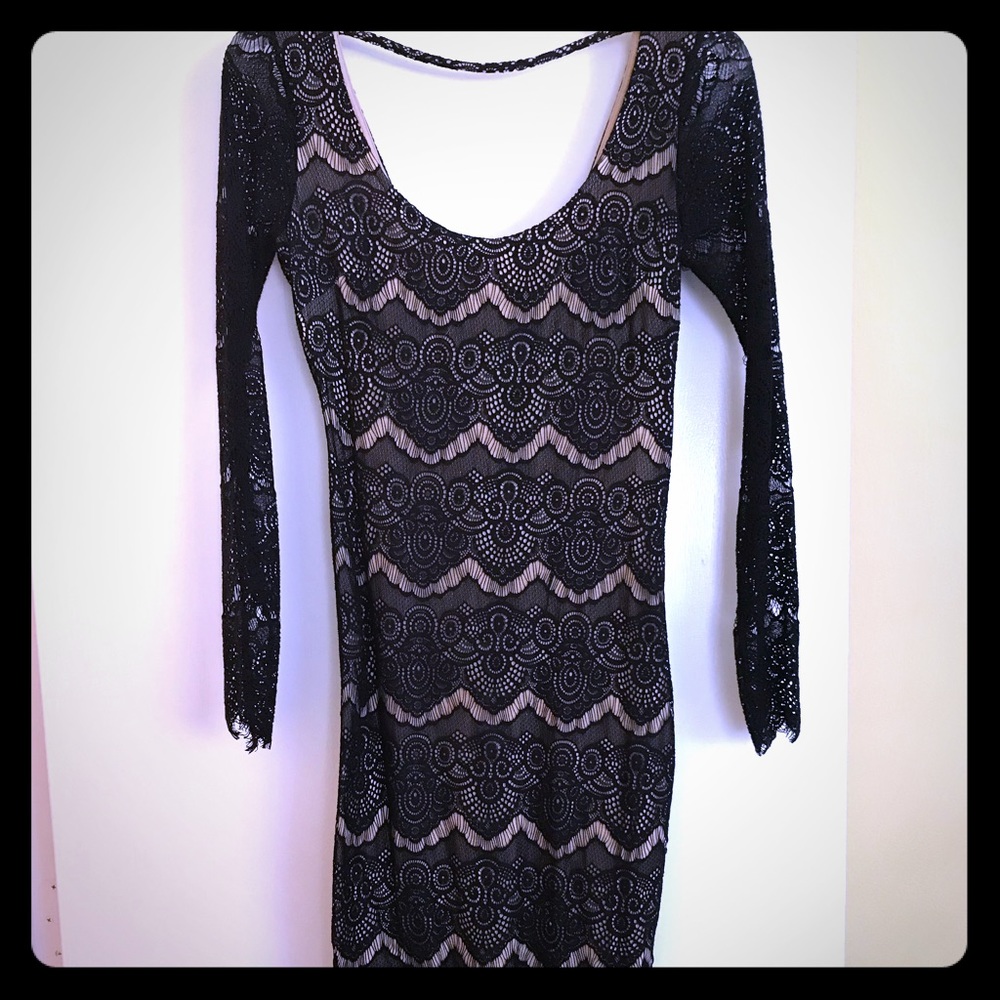 Black lace bebe dress
